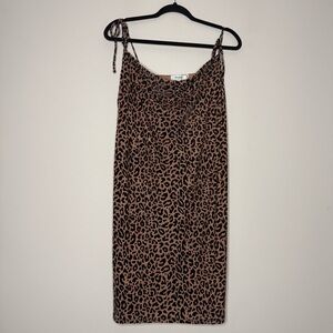 THE FROLIC Velvet Cheetah Print Strappy Mini Dress